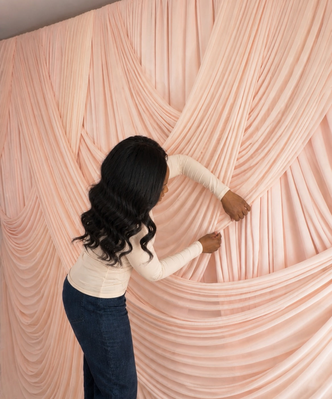 Hands-on draping demonstration during the masterclass